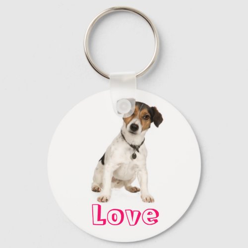 Love Jack Russell Terrier Puppy Dog Keychain