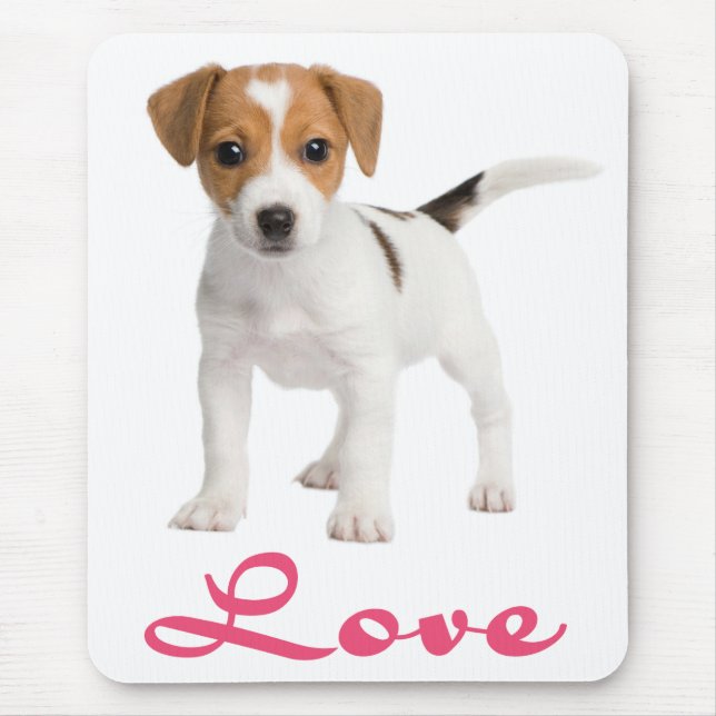 Love Jack Russell Terrier Puppy Dog Mousepad (Front)