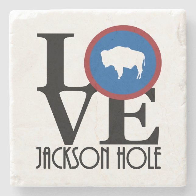LOVE Jackson Hole Stone Coaster (Front)