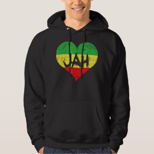 Love Jah Heart Design Rastafari Reggae music Hoodie