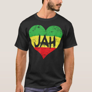 Love Jah Heart Design Rastafari Reggae music T-Shirt