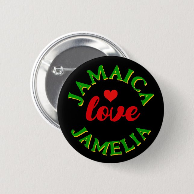 Love Jamaica Button (Front & Back)