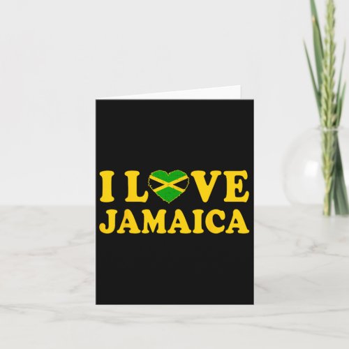 Love Jamaica Heart Proud Jamaican Jamaica Independ Card