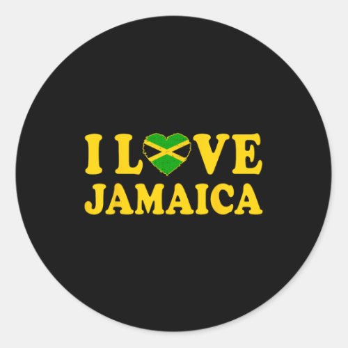 Love Jamaica Heart Proud Jamaican Jamaica Independ Classic Round Sticker