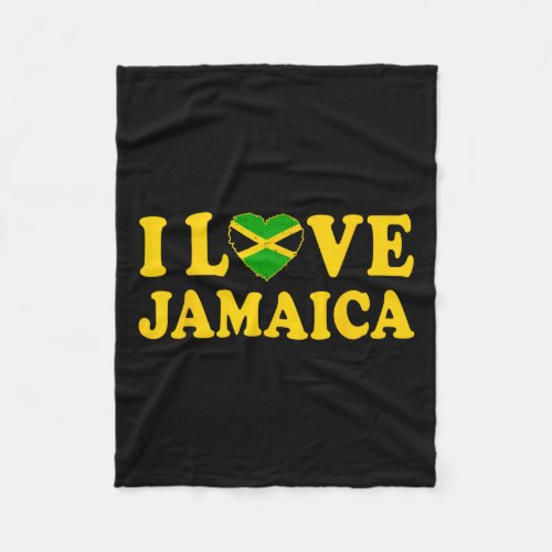 Love Jamaica Heart Proud Jamaican Jamaica Independ Fleece Blanket
