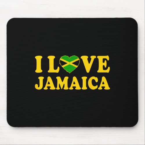 Love Jamaica Heart Proud Jamaican Jamaica Independ Mouse Pad