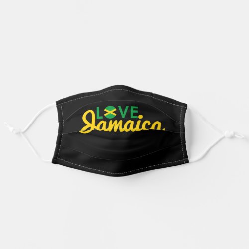 Love Jamaica Jamaican Flag Colors Adult Cloth Face Mask