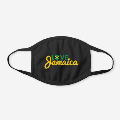 Love Jamaica Jamaican Flag Colors Black Cotton Face Mask