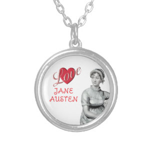 LOVE JANE AUSTEN SILVER PLATED NECKLACE