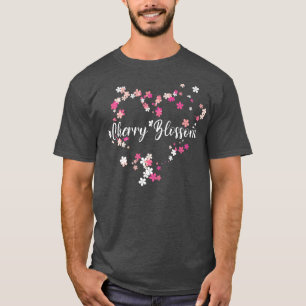 Love Japanese Sakura Cherry Blossom Flower Heart F T-Shirt