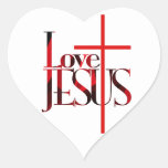 Love Jesus And The Cross. Heart Sticker at Zazzle