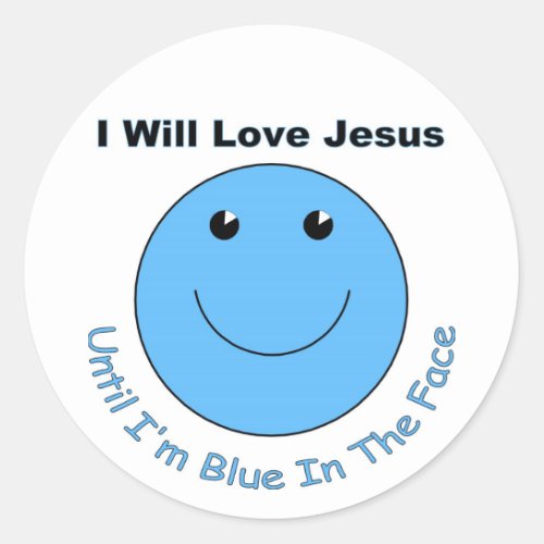 Love Jesus face Classic Round Sticker