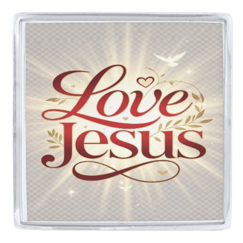 Love Jesus Silver Finish Lapel Pin