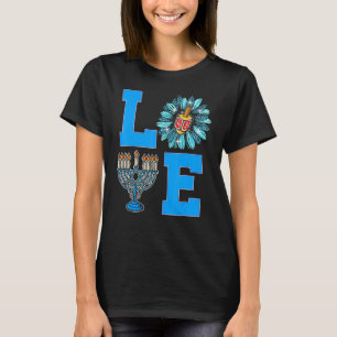 Love Jewish Daisy Hanukkah Chanukah Women Girls Pa T-Shirt