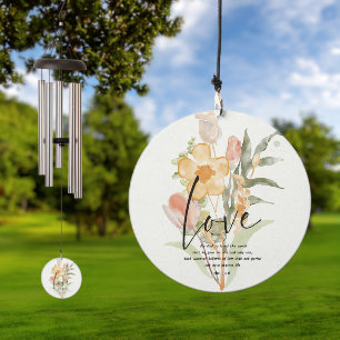 Love-John 3:16 orange floral Wind Chime