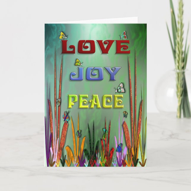 LOVE JOY AND PEACE HOLIDAY CARD (Front)