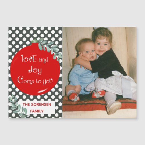 Love  Joy Come To You Holiday Photo Magnet Card