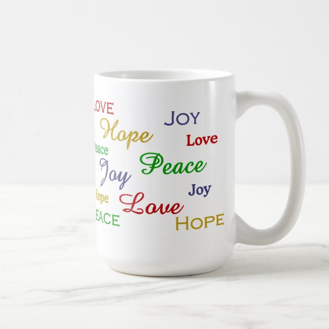 Love, Joy, Hope, Peace Mug (Right)