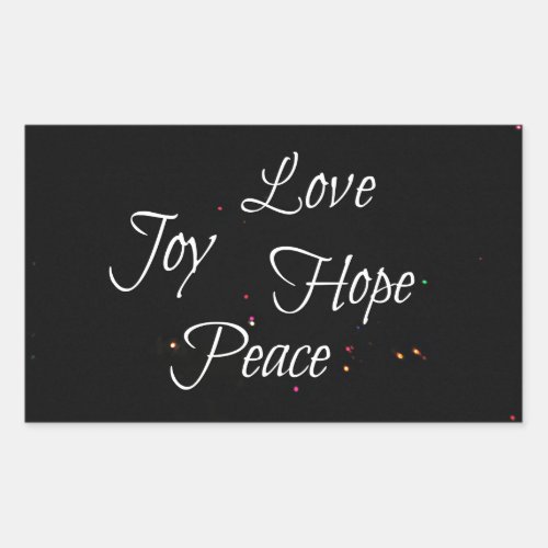 Love Joy Hope Peace Rectangular Sticker