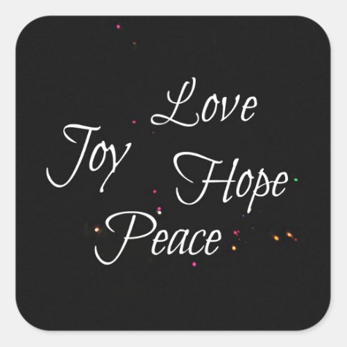 Love Joy Hope Peace Square Sticker