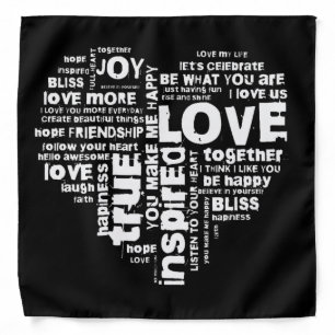 Love Joy Inspiration Words Valentine’s day Bandana
