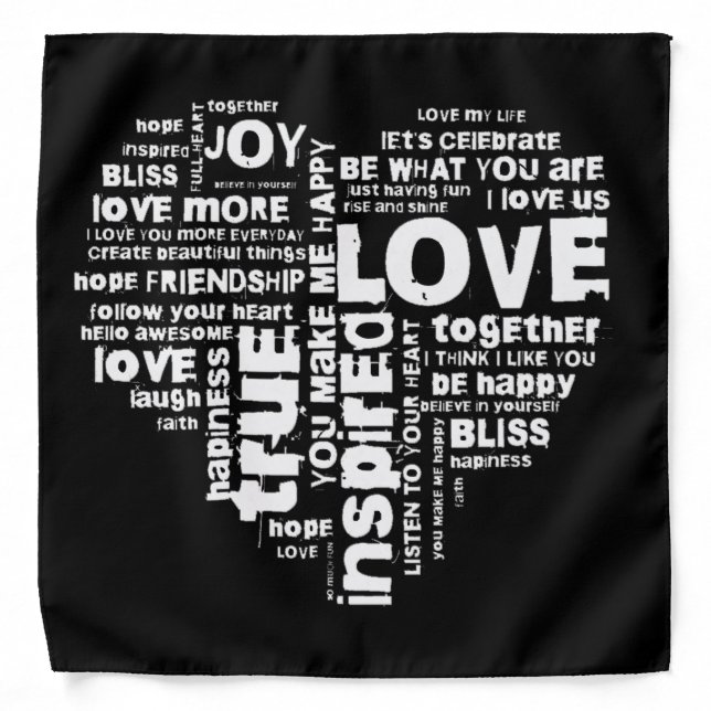 Love Joy Inspiration Words Valentine’s day Bandana (Front)