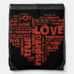 Love Joy Inspiration Words Valentine’s day Drawstring Bag