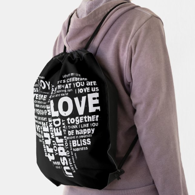 Love Joy Inspiration Words Valentine’s day Drawstring Bag (Insitu)