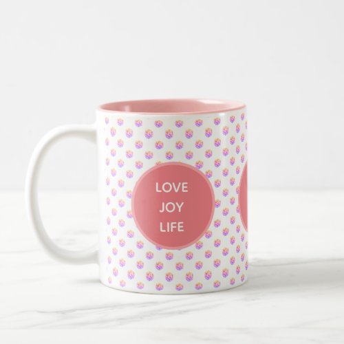 Love Joy Life Pink Diamonds Two_Tone Coffee Mug