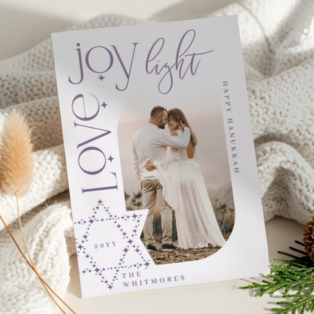Love Joy Light Star of David Happy Hanukkah Photo Letterpress Photo Cards (Love Joy Light Star of David Happy Hanukkah Photo Letterpress Photo Cards)