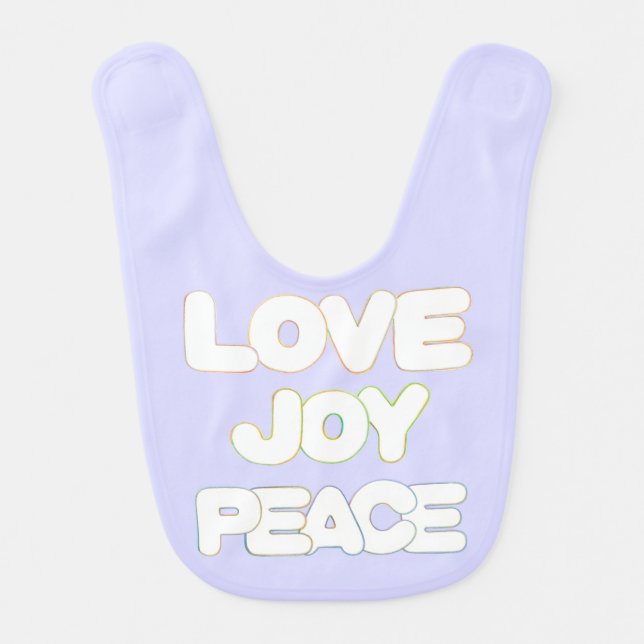 Love Joy Peace Baby Bib to Decorate (Front)