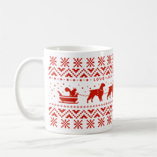 Love Joy Peace Brittanys Festive Christmas Dogs Coffee Mug