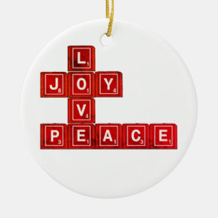Love Joy Peace Ceramic Ornament