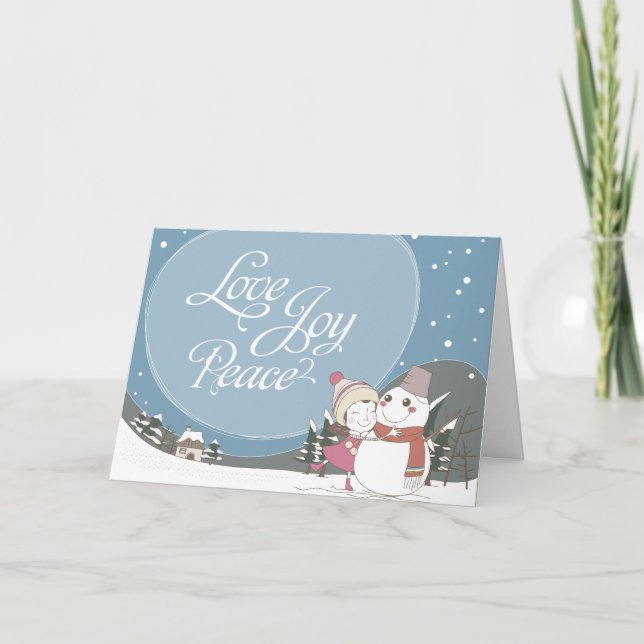 Love Joy Peace Christmas Greeting Card (Front)