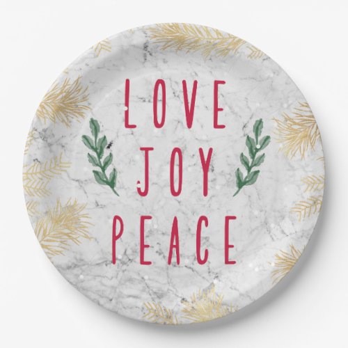 Love Joy  Peace Christmas Holidays Gift Paper Plates