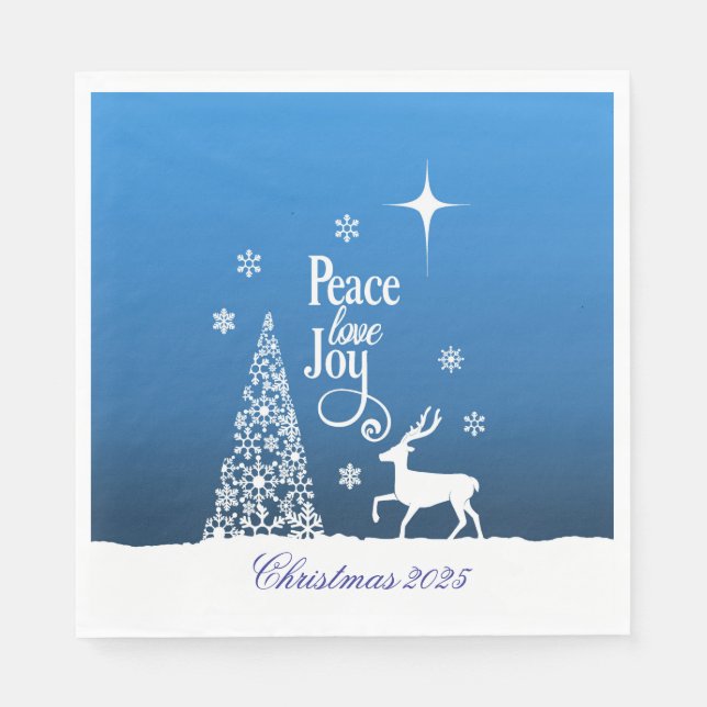Love, Joy, Peace, Christmas - Personalize Napkins (Front)