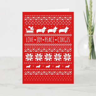 Love Joy Peace Corgis Festive Christmas Holiday