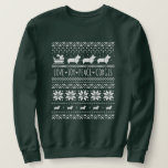 Love Joy Peace Corgis Festive Christmas Holiday Sweatshirt<br><div class="desc">Funny Pembroke Welsh Corgis ugly Christmas sweater design with a squirrel riding a sleigh pulled by Corgis. Text: Love Joy Peace Corgis. A humorous holiday shirt that is available in many shirt styles including long sleeved shirts and hoodies. A funny Christmas sweater for your next holiday party. Visit Jenn’s Doodle...</div>