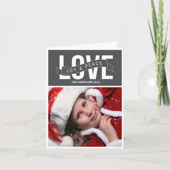 Love, Joy & Peace Holiday Card (Front)