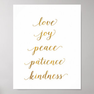 love, joy, peace, patience, kindness - art print