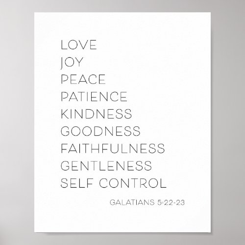 Love Joy Peace Patience Kindness Goodness Poster