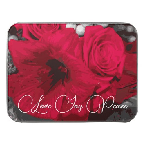 Love Joy Peace Red Amaryllis Floral  Jigsaw Puzzle