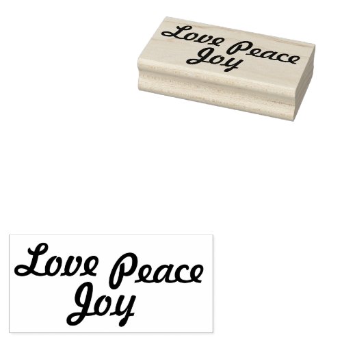 Love Joy Peace  Rubber Stamp