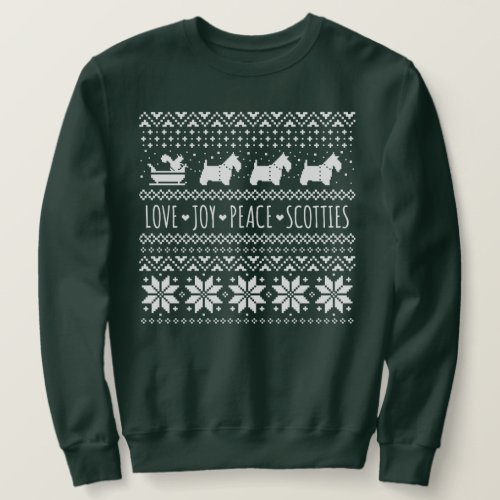 Love Joy Peace Scotties Christmas Holiday Dogs Sweatshirt