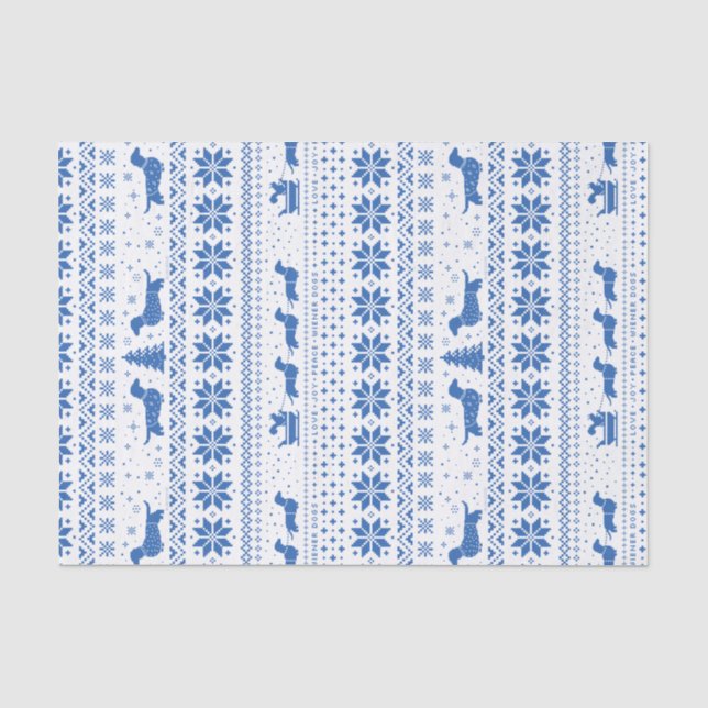 Love Joy Peace Wiener Dogs | Dachshunds Christmas Tissue Paper (Front)