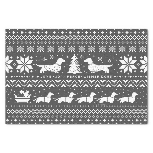 Love Joy Peace Wiener Dogs  Dachshunds Christmas Tissue Paper