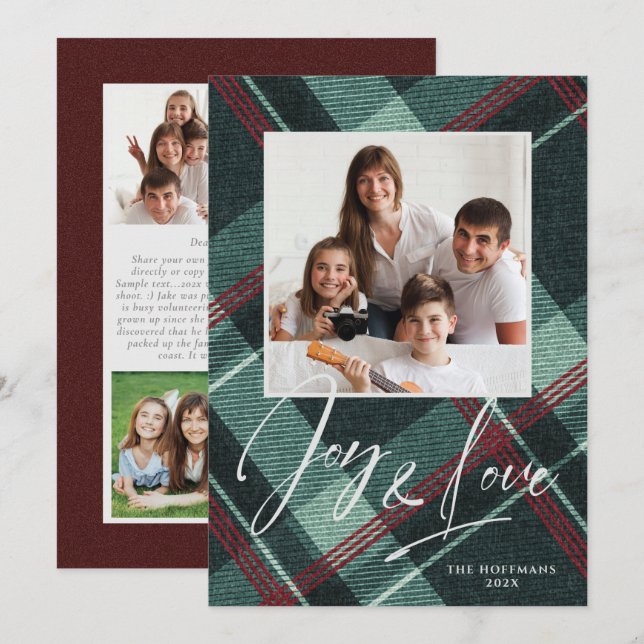 Love & Joy Photo Holiday Burgundy (Front/Back)