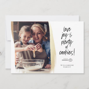 Love Joy & Plenty of Cookies Family Baking Photo Holiday Card