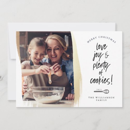 Love Joy  Plenty of Cookies Family Baking Photo Holiday Card