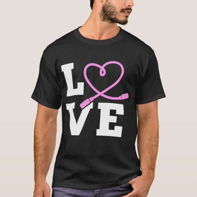 LOVE Jump Rope Skipping Jumping Sports T-Shirt (Front)